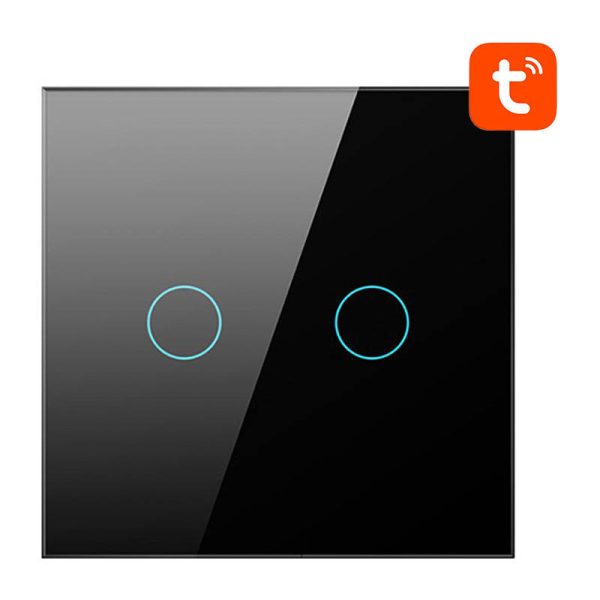 Smart Light Switch ZigBee Avatto LZTS02-EU-B2 2 Way No Neutral TUYA (black) - Image 2