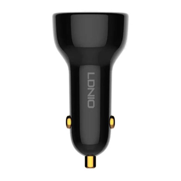 LDNIO C101 Car Charger, USB + USB-C, 100W + USB-C to USB-C Cable (Black) - Image 3