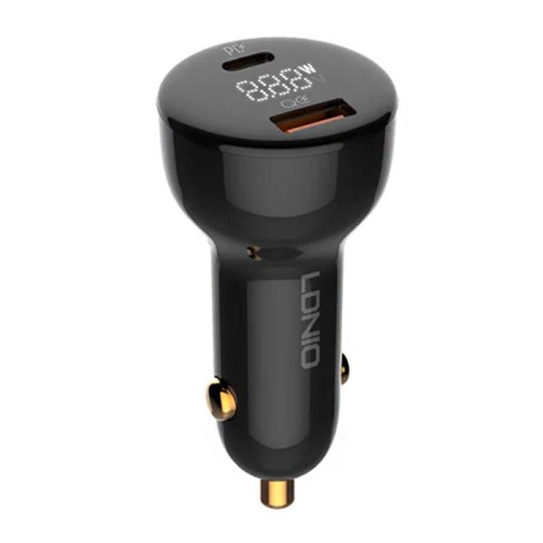 LDNIO C101 Car Charger, USB + USB-C, 100W + USB-C to Lightning Cable (Black) - Image 6