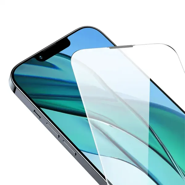 Tempered Glass Baseus Corning for iPhone 13/13 Pro/14 with built-in dust filter - Image 6