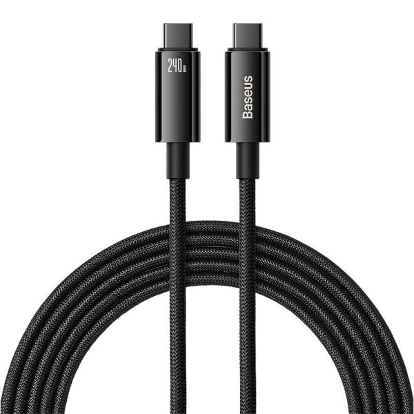 USB-C to USB-C cable Baseus Tungsten Gold 240W 3m (black) - Image 2