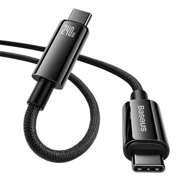 USB-C to USB-C cable Baseus Tungsten Gold 240W 2 m (black) - Image 4