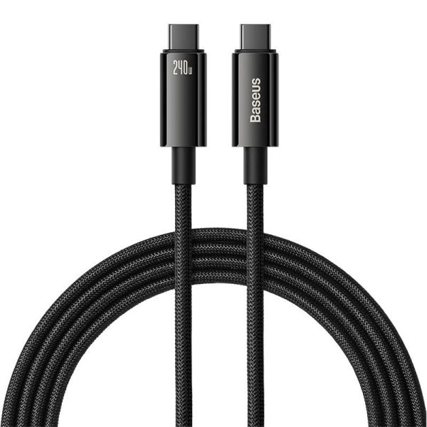 USB-C to USB-C cable Baseus Tungsten Gold 240W 2 m (black) - Image 2