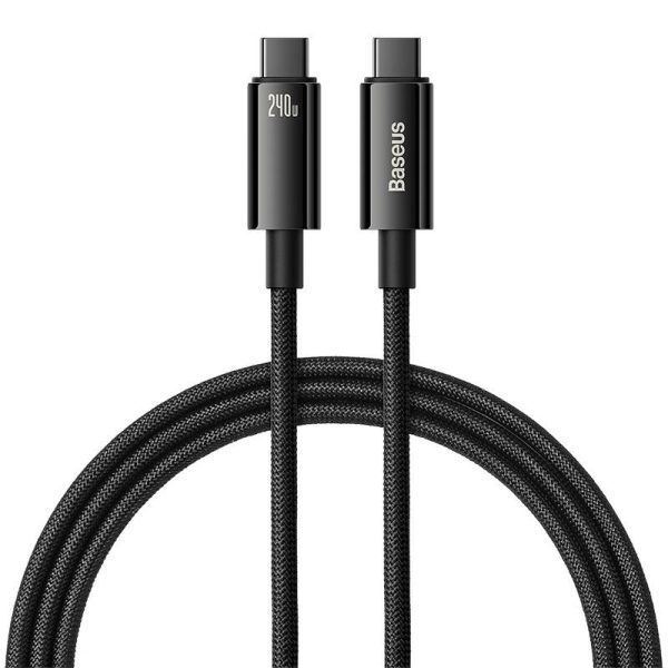 USB-C to USB-C cable Baseus Tungsten Gold 240W 1m (black) - Image 2
