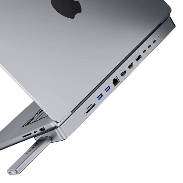 USB-C docking station / Hub for MacBook Pro 13" / 14" INVZI MagHub 12in2 with SSD tray (gray) - Image 2