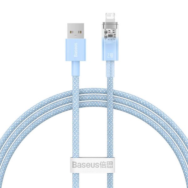 Fast Charging Cable Baseus Explorer USB to Lightning 2.4A 1M (blue) - Image 2