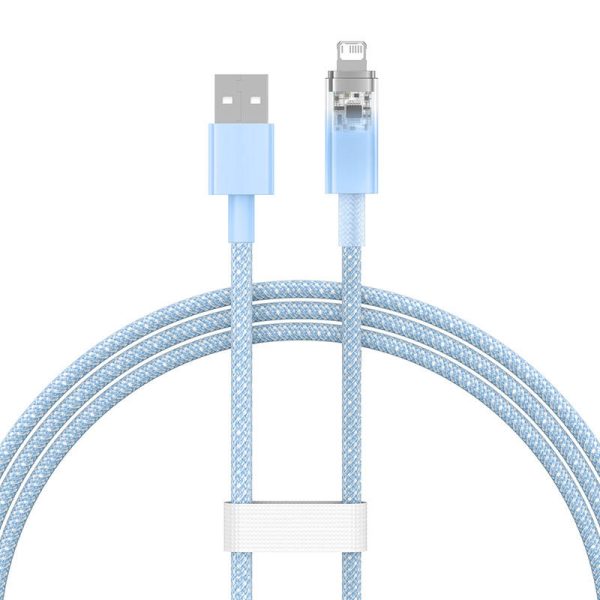 Fast Charging Cable Baseus Explorer USB to Lightning 2.4A 1M (blue) - Image 3