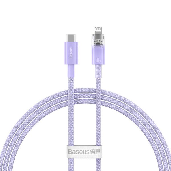 Fast Charging cable Baseus USB-C to Lightning  Explorer Series 1m, 20W (purple) - Image 2