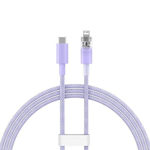 Fast Charging cable Baseus USB-C to Lightning  Explorer Series 1m, 20W (purple) - Image 3