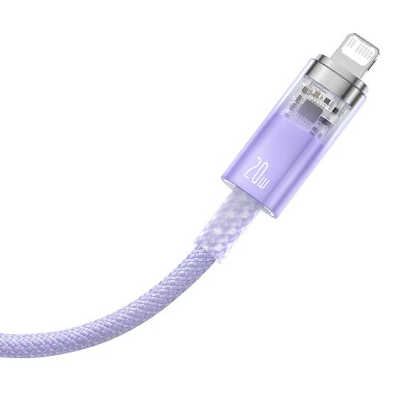Fast Charging cable Baseus USB-C to Lightning  Explorer Series 1m, 20W (purple) - Image 4