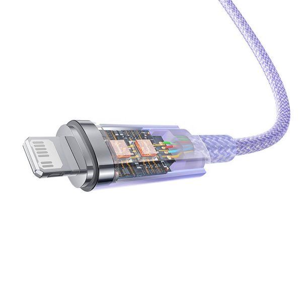 Fast Charging cable Baseus USB-C to Lightning  Explorer Series 1m, 20W (purple) - Image 6