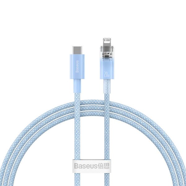 Fast Charging cable Baseus USB-C to Lightning  Explorer Series 1m, 20W (blue) - Image 2