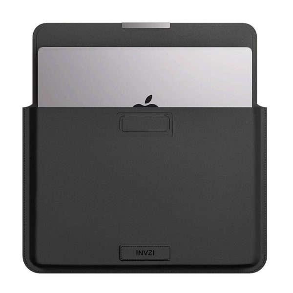 INVZI Leather Case / Cover with Stand Function for MacBook Pro/Air 13"/14" (Black) - Image 2