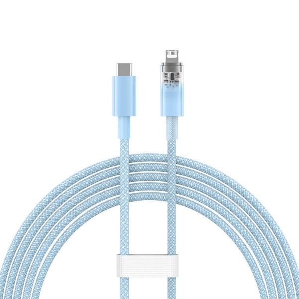Fast Charging cable Baseus USB-C to Lightning  Explorer Series 2m, 20W (blue) - Image 3