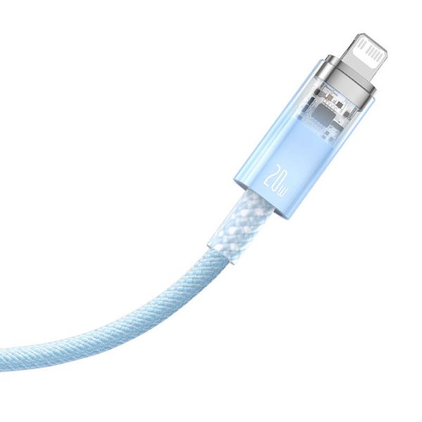Fast Charging cable Baseus USB-C to Lightning  Explorer Series 2m, 20W (blue) - Image 4