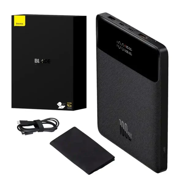 Powerbank Baseus Blade 20000mAh 2xUSB, 2xUSB-C + cable USB-C  100W (black)