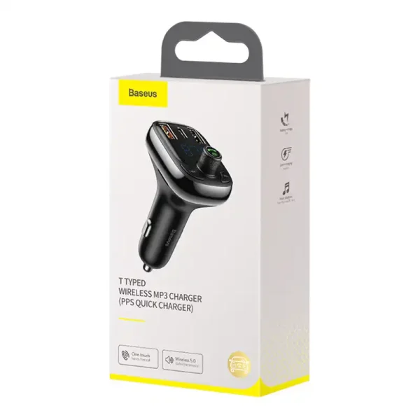 Car Bluetooth MP3 Player Baseus T Shaped S-13 Black OS - Image 6