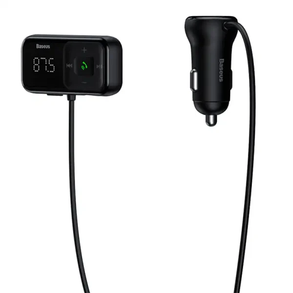 Car Bluetooth MP3 Player + Charger Baseus T Shaped S-16 Black OS — изображение 3