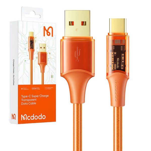 Cable USB-C  Mcdodo CA-3150, 6A, 1.8m (orange) - Image 2
