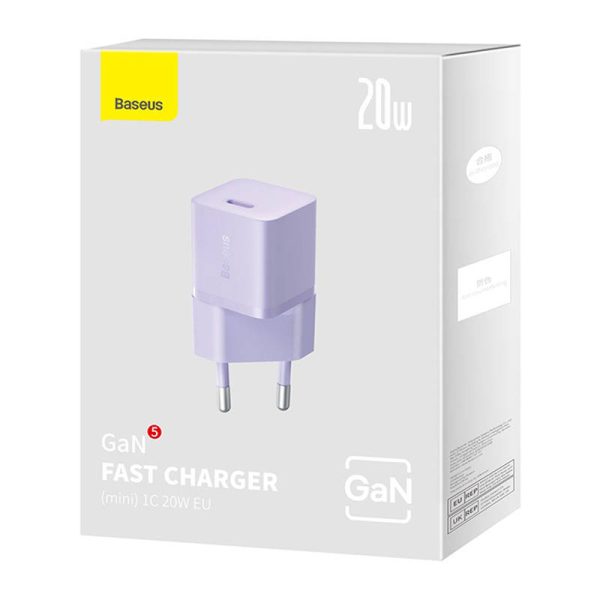 Mini wall charger Baseus GaN5 20W (purple) — изображение 5