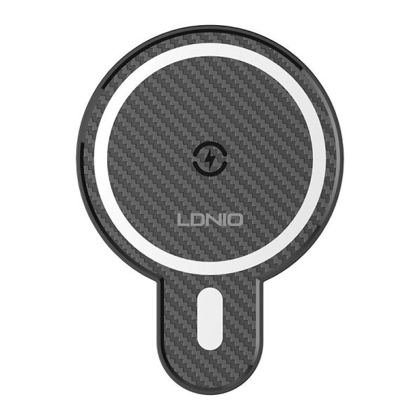 LDNIO Car Mount ,MA20 with inductive charger 15W and metal ring (Black) - Image 2