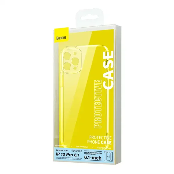 Phone case Baseus Crystal for iPhone 13 Pro (transparent) with all-tempered-glass screen protector and cleaning kit - Image 6