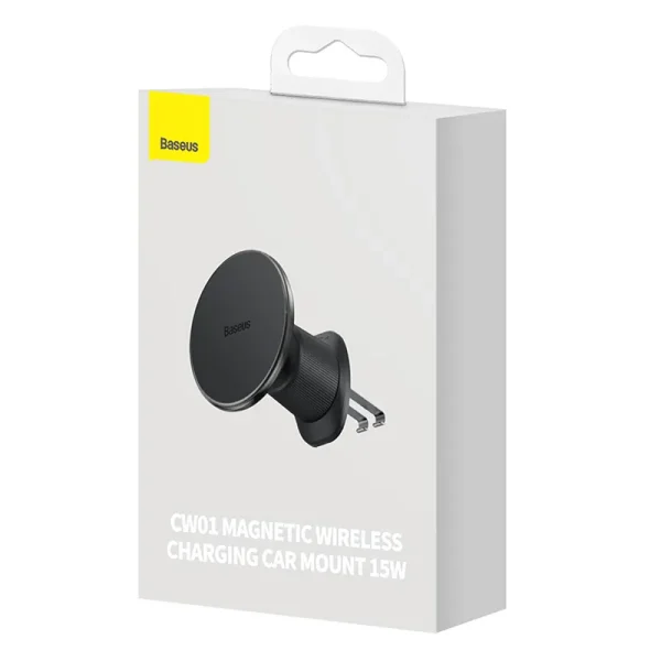 magnetic Car Phone Holder Baseus with wireless charging CW01 (Black) - Image 4