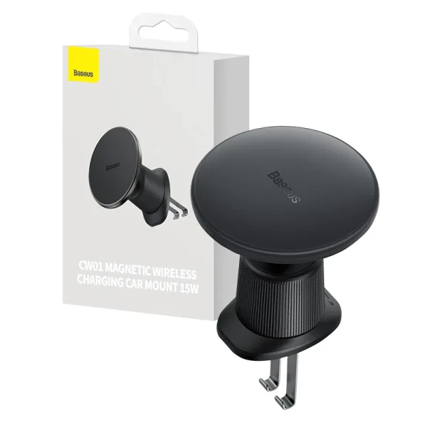 magnetic Car Phone Holder Baseus with wireless charging CW01 (Black) - Image 6