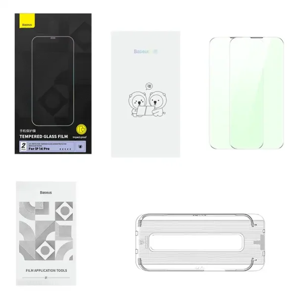 Tempered glass with eye protection filter Baseus Crystal Series iPhone 14 PRO - Image 3