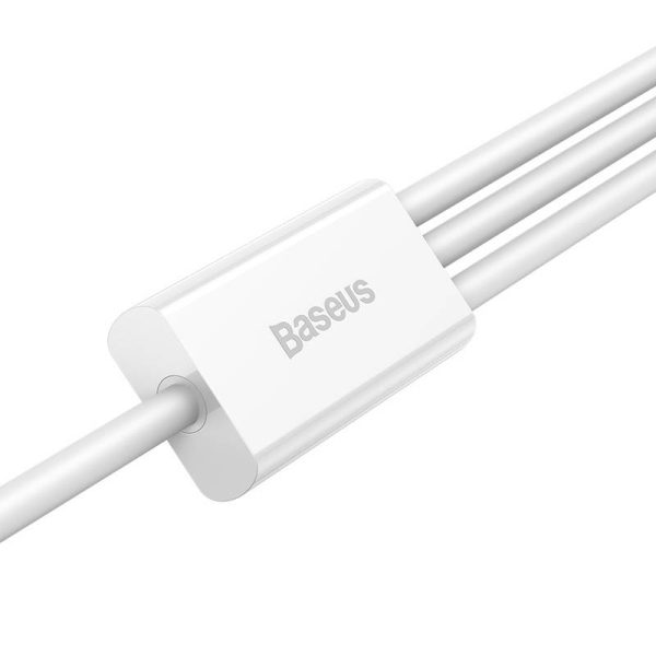 Quick Charge USB to M+L+C  Baseus Superior Data 3.5A 0,5m (White) - Image 4