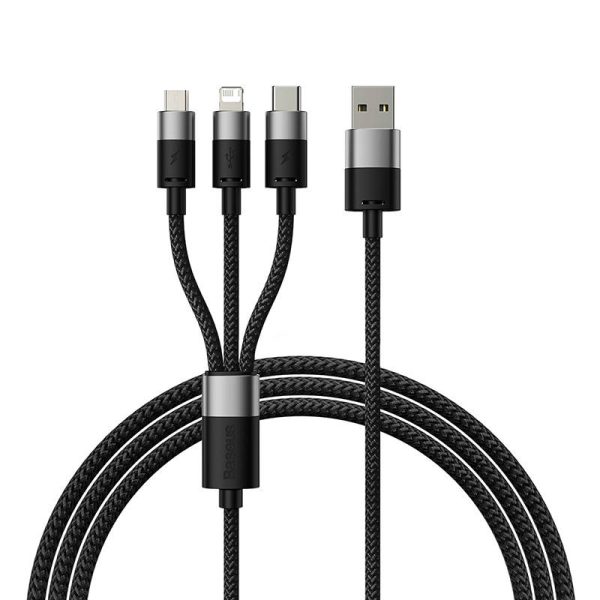 Quick Charge USB to M+L+C  Baseus StarSpeed 3.5A 0,6m (Black) — изображение 2