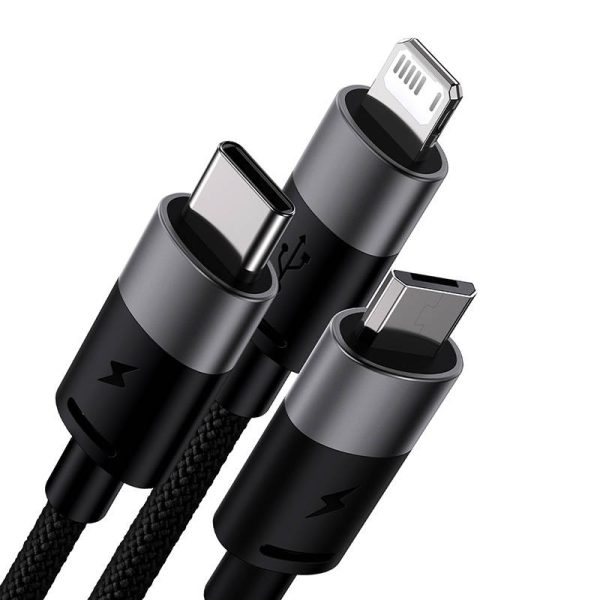 Quick Charge USB to M+L+C  Baseus StarSpeed 3.5A 0,6m (Black) — изображение 3