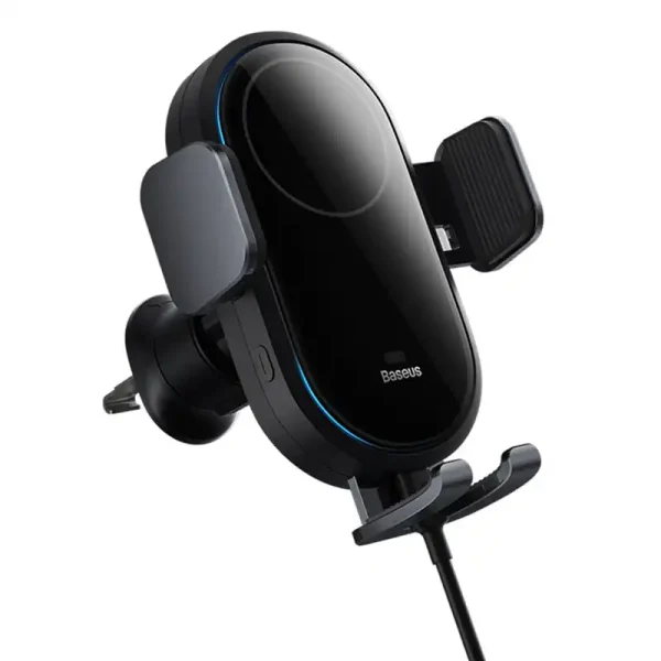 car holder with inductive charger Baseus LightChaser  (Black) - Image 3