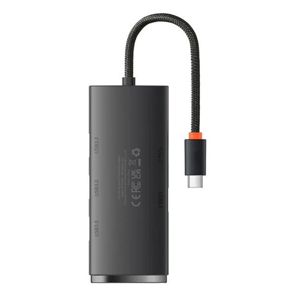 HUB  Adapter 4-Port USB-C Baseus OS-Lite 25cm (Black) - Image 2