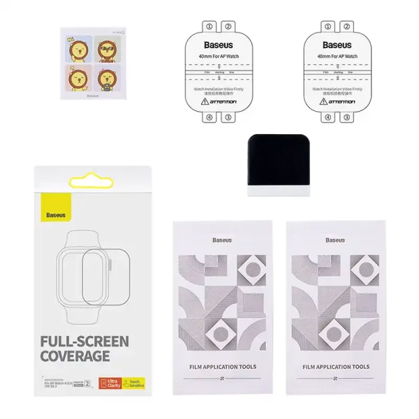 Baseus 40mm Protective Film for AP Watch 4/5/6/SE/SE 2, Clear - Image 4