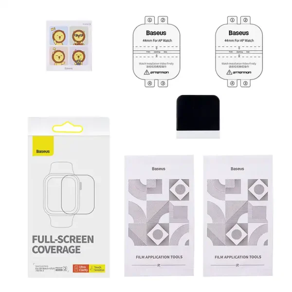 Baseus 44mm Protective Film for AP Watch 4/5/6/SE/SE 2, Clear - Image 4
