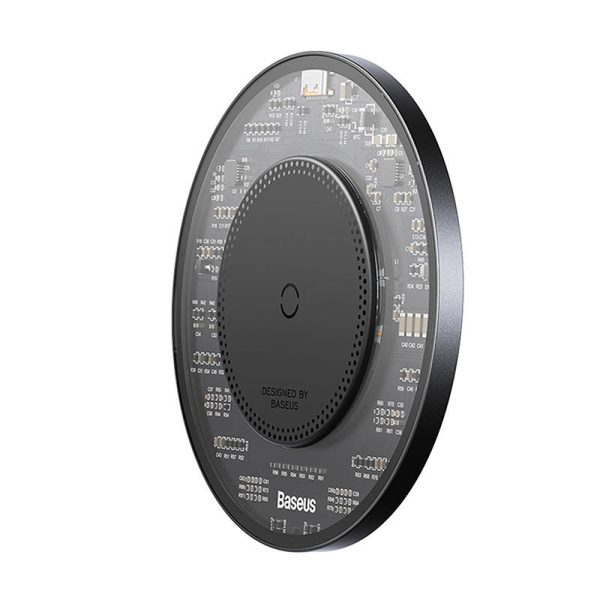 Wireless Qi inductive charger Baseus Simple 2, 15W with USB-C to USB-C cable (black) - Image 4