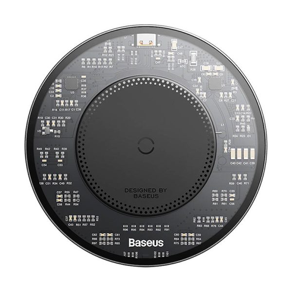 Wireless Qi inductive charger Baseus Simple 2, 15W with USB-C to USB-C cable (black) - Image 2