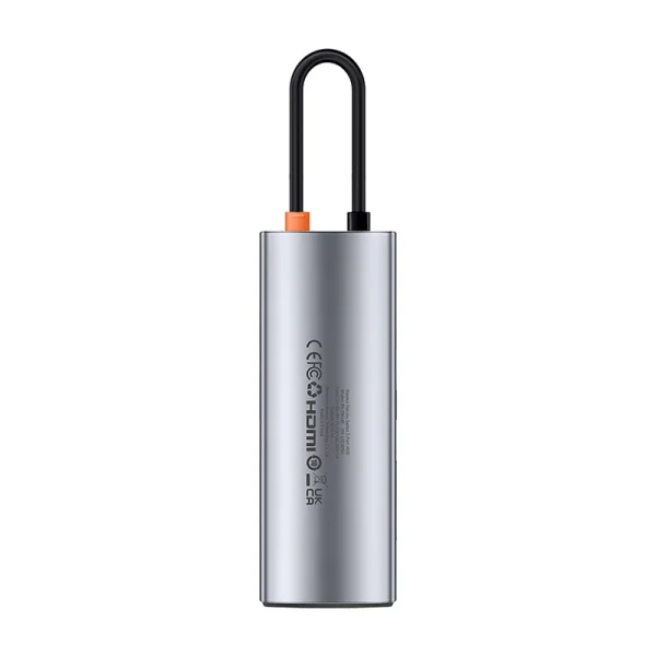Hub 7in1 Baseus Gleam, USB-C  to 1x HDMI4K 60Hz + 3x USB3.0 + 1x PD + 1x SD/TF (grey) - Image 2