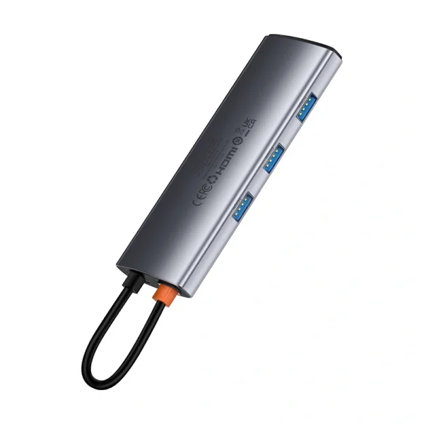 Hub 7in1 Baseus Gleam, USB-C  to 1x HDMI4K 60Hz + 3x USB3.0 + 1x PD + 1x SD/TF (grey) - Image 6