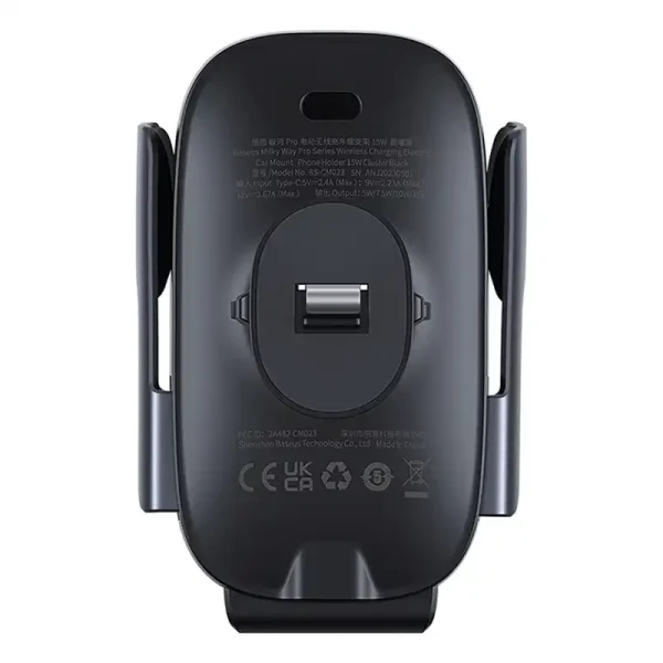 Wireless Charging Car Mount Baseus MilkyWay Pro 15W (black) - Image 3