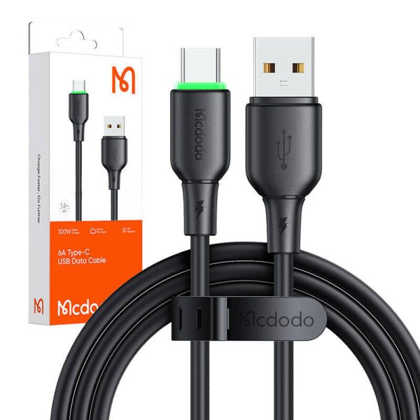 USB to USB-C Cable Mcdodo CA-4751 with LED light 1.2m (black) - Image 3
