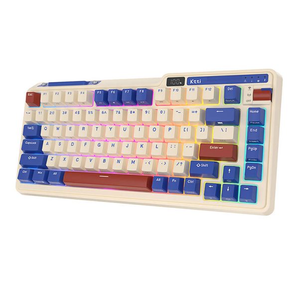 Wireless mechanical keyboard Royal Kludge KZZI K75 pro RGB, Moment Switch (retro blue) - Image 3