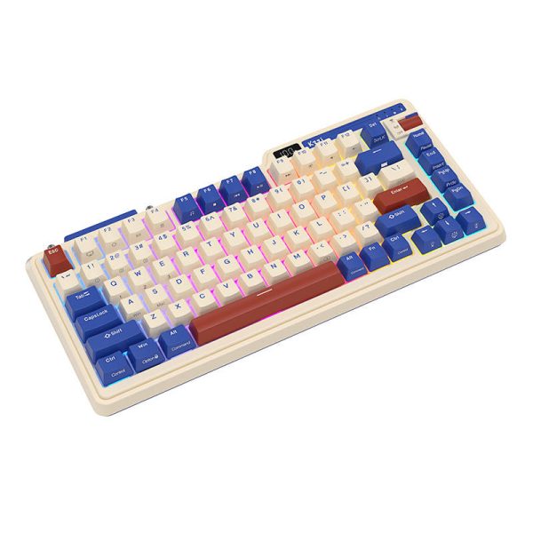 Wireless mechanical keyboard Royal Kludge KZZI K75 pro RGB, Moment Switch (retro blue) - Image 2