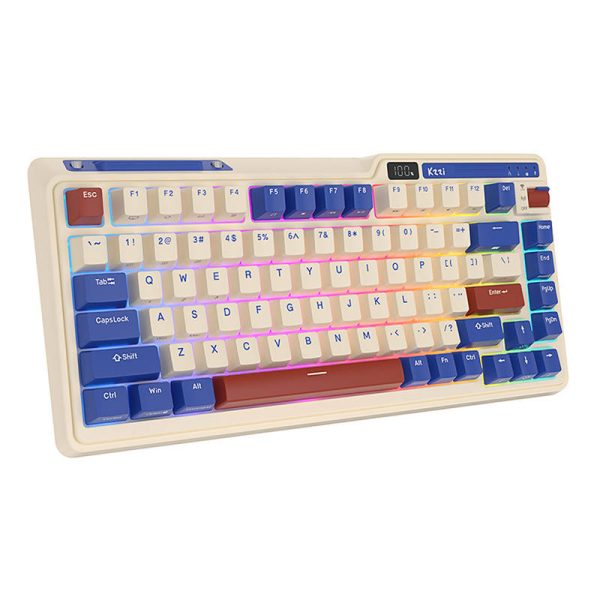 Wireless mechanical keyboard Royal Kludge KZZI K75 pro RGB, Moment Switch (retro blue) - Image 5