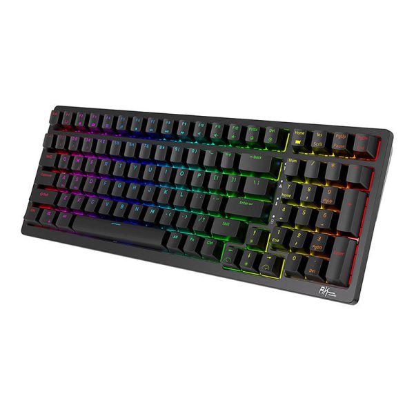 Wireless mechanical keyboard Royal Kludge RK98 RGB, Red switch (black) - Image 2