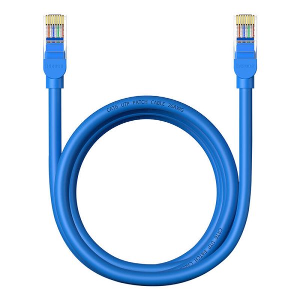 Round Cable Baseus Ethernet RJ45, Cat.6, 2m (blue) - Image 2