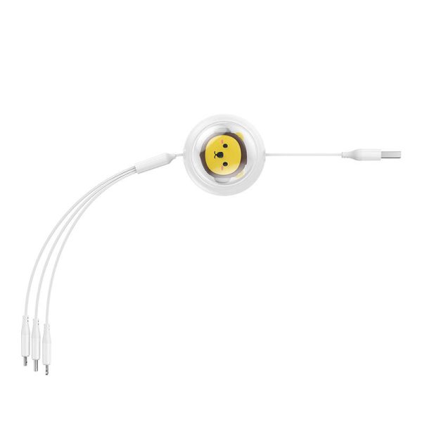 Charging Cable 3w1 Baseus USB to USB-C, USB-M, Lightning 3,5A, 1,1m (White) - Image 5