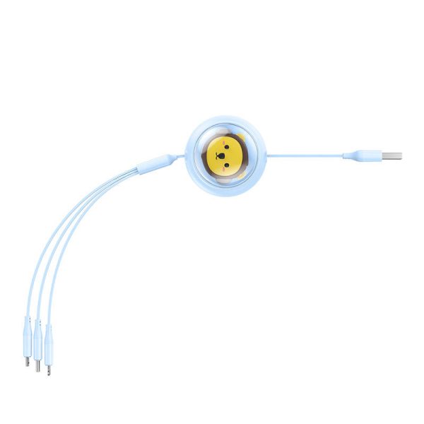 Charging Cable 3w1 Baseus USB to USB-C, USB-M, Lightning 3,5A, 1,1m (blue) - Image 5
