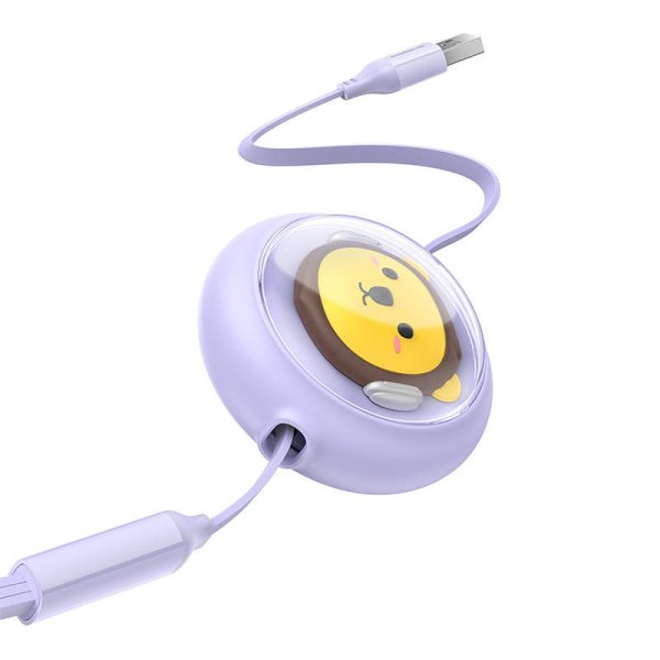 Charging Cable 3w1 Baseus USB to USB-C, USB-M, Lightning 3,5A, 1,1m (purple) - Image 4